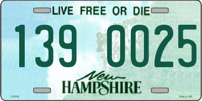 NH license plate 1390025