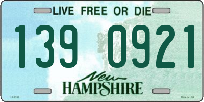 NH license plate 1390921