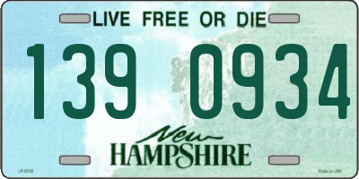 NH license plate 1390934