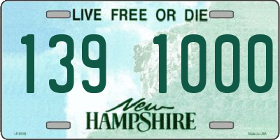 NH license plate 1391000
