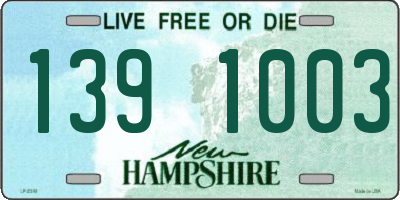 NH license plate 1391003