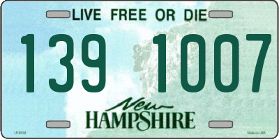 NH license plate 1391007