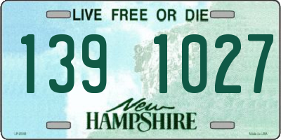 NH license plate 1391027