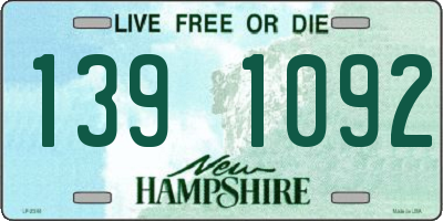 NH license plate 1391092