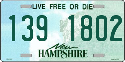 NH license plate 1391802
