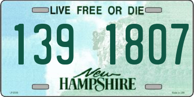 NH license plate 1391807
