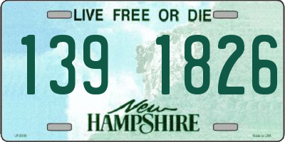 NH license plate 1391826