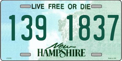 NH license plate 1391837