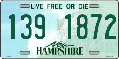 NH license plate 1391872