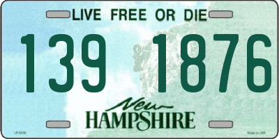 NH license plate 1391876