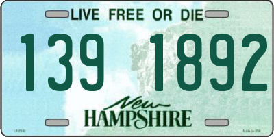 NH license plate 1391892
