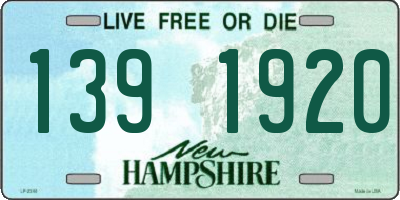 NH license plate 1391920