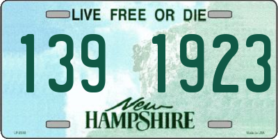 NH license plate 1391923