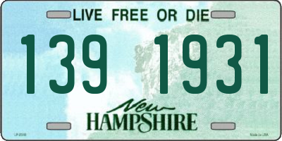 NH license plate 1391931