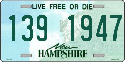 NH license plate 1391947