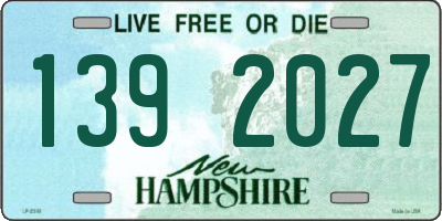 NH license plate 1392027