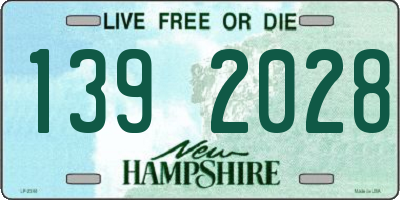 NH license plate 1392028