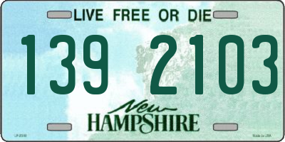 NH license plate 1392103