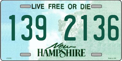 NH license plate 1392136