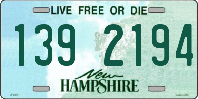 NH license plate 1392194