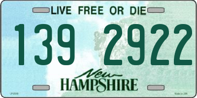 NH license plate 1392922