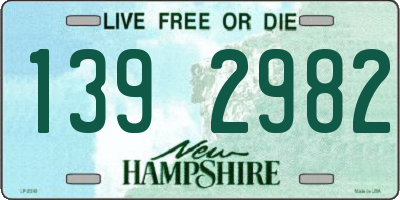 NH license plate 1392982