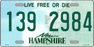 NH license plate 1392984