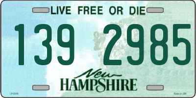 NH license plate 1392985