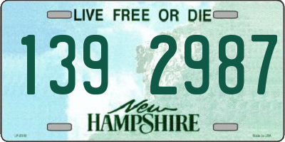 NH license plate 1392987