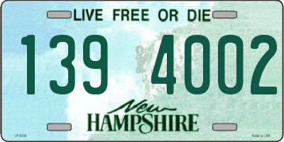NH license plate 1394002
