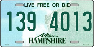 NH license plate 1394013