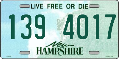 NH license plate 1394017
