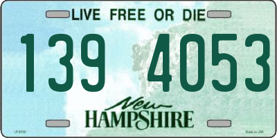 NH license plate 1394053