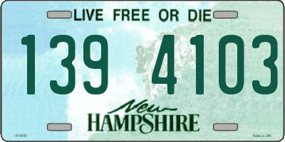 NH license plate 1394103