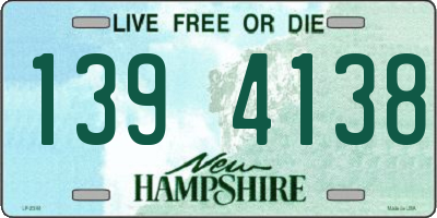 NH license plate 1394138