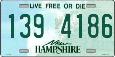 NH license plate 1394186