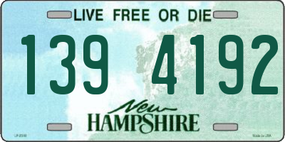 NH license plate 1394192
