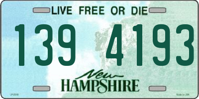 NH license plate 1394193