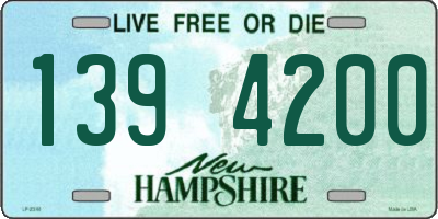 NH license plate 1394200