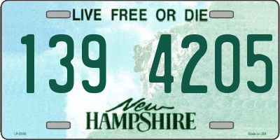 NH license plate 1394205