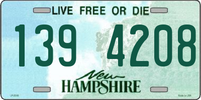 NH license plate 1394208