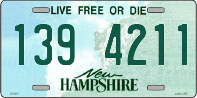 NH license plate 1394211
