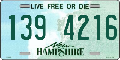 NH license plate 1394216