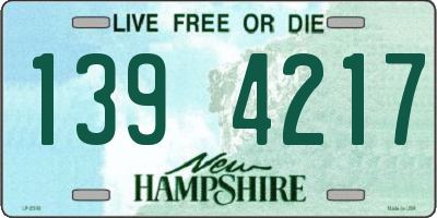 NH license plate 1394217