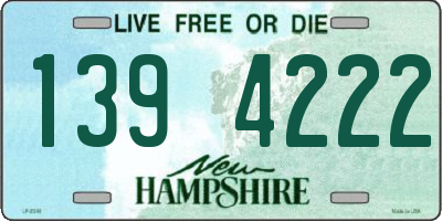 NH license plate 1394222