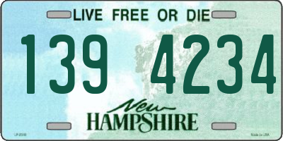 NH license plate 1394234