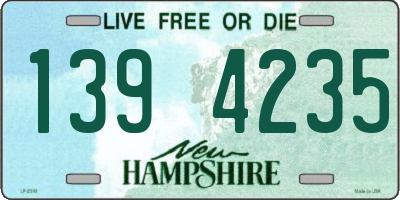 NH license plate 1394235