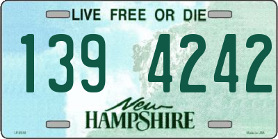 NH license plate 1394242