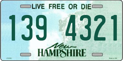 NH license plate 1394321