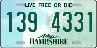 NH license plate 1394331